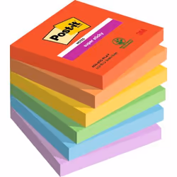 Post-It Post it Super Sticky Notes Playful Colours 76x76mm 90 Sheets (