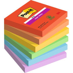 Post-It Post it Super Sticky Notes Playful Colours 76x76mm 90 Sheets (