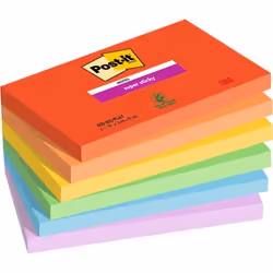 Post-It Post it Super Sticky Notes Playful Colours 76x127mm 90 Sheets