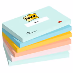 Post-It 655-6-BEA, Rectangle, Blue, Green, Orange, Pink, Yellow, Paper, Beachside, 127 mm, 76 mm