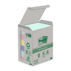 Post-It Post it Recycled Notes Assorted Colours 38x51mm 100 Sheets (Pa
