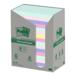 Post-It Post it Recycled Notes 76x127mm Assorted Colours 100 Sheets Pe