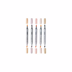 Ciao Coloured Marker Pen - 5+1 Set Portrait 1, for Art & Crafts, Colouring, Graphics, Highlighter, Design, Anime, Professional & Beginners, Art