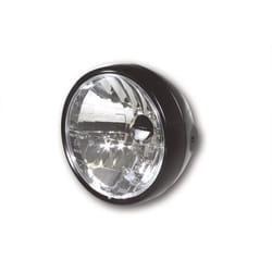 SHIN YO Headlight, 6 1/2 metal housing black satin finished, with parking light