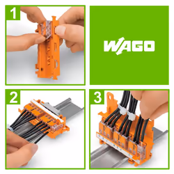 Mounting carrier; 221 Series - 4 mmÂ²; for DIN-35 rail mounting/screw mounting; orange, 221-500 (10 pcs)