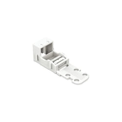 Mounting carrier; for 2-conductor terminal blocks; 221 Series - 4 mmÂ²; with snap-in mounting foot for vertical mounting; white, 221-522 (10 pcs)