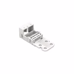 Mounting carrier, for 3-conductor terminal blocks, 221 Series - 4 mmÂ², with snap-in mounting foot for vertical mounting, whi ...