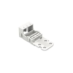 Mounting carrier, for 3-conductor terminal blocks, 221 Series - 4 mmÂ², with snap-in mounting foot for vertical mounting, white, 221-523 (10 pcs)