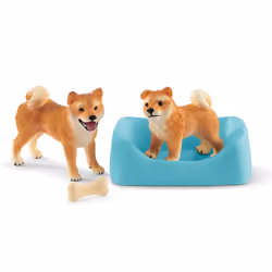 schleich Shiba Inu mother and puppy, 3 yr(s), Blue, Brown