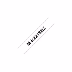MK221SBZ Labelling Tape Cassette Black on White 9 mm W x 4 m L Brother Genuine Supplies