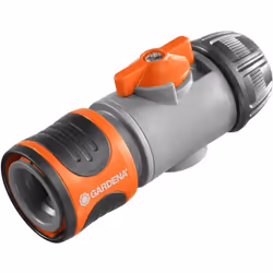 GARDENA Hose Connector with Control Valve: Connection piece to change accessories, especially with high water pressure, contr ...
