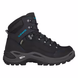 LOWA Renegade GTX Mid Ws, Female, Adult, Black, Turquoise, Outdoor boots, Hiking, Monochromatic