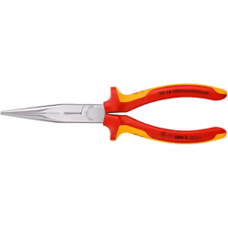 KNIPEX 26 16 200 Snipe Nose Side Cutting Pliers (Stork Beak Pliers) chrome plated insulated with multi-component grips, VDE-tested 200 mm