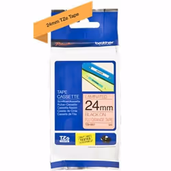 Office Labelling Tape, Black on Fluorescent Orange, 24 mm