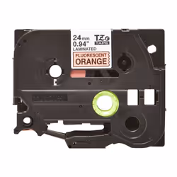 Office Labelling Tape, Black on Fluorescent Orange, 24 mm