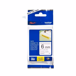 Brother TZe-S211 Labelling Tape Cassette, Black on White, 6mm (W) x 8M (L), Strong Adhesive, Brother Genuine Supplies