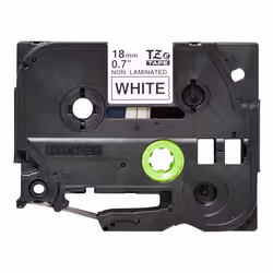 Brother TZe-N241 Labelling Tape Cassette, Black on White, 18mm (W) x 8M (L), Non-Laminated, Brother Genuine Supplies