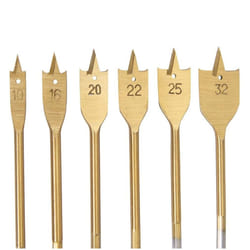 Silverline DS32 Titanium-Coated Flat Bit Set, 10-32 mm - 6 Pieces