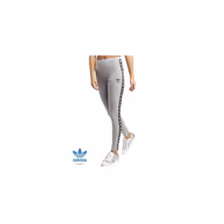 Womens adidas Originals Taped Leggings Grey Yoga Gym Fitness BP9304 Brand New - UK6