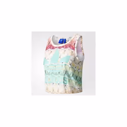 adidas Originals X FARM Womens Borbofresh Butterfly Trefoil Print Crop Tank Vest - UK14
