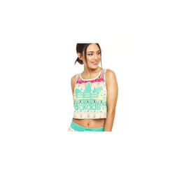 adidas Originals X FARM Womens Borbofresh Butterfly Trefoil Print Crop Tank Vest - UK12
