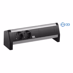 Bachmann Desk, Indoor, Type F, Aluminium, Plastic, 2 AC outlet(s), 1 pc(s)