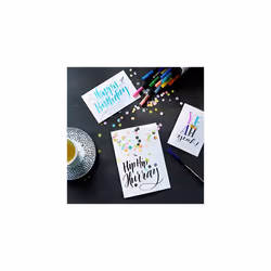 1340 brush pen - azure blue - box of 10 - flexible brush tip - felt-tip pen for painting, writing and drawing - bullet journals, hand lettering,
