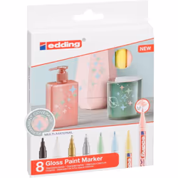 Edding 751 Black, Blue, Gold, Green, Pink, Silver, White, Yellow 8 pc(s)