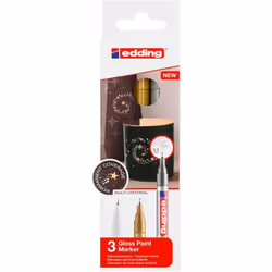 Edding 780, Gold, Silver, White, Multicolour, 3 colours, Bullet tip, Round, 0.8 mm