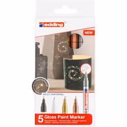 Edding 780, Black, Copper, Gold, Silver, White, Multicolour, 5 colours, Bullet tip, Round, 0.8 mm