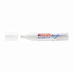 Edding 5000 Acrylic Marker Broad, White, Chisel tip, White, Extra Bold, 5 mm, 1 cm