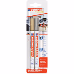 Edding 4085, Gold, Silver, Bullet, 2 pc(s)
