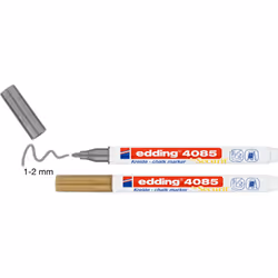 Edding 4085 chalk marker Bullet Gold, Silver 2 pc(s)