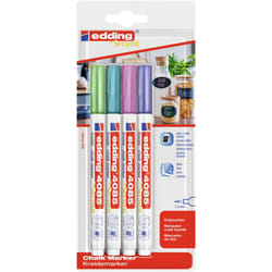 Edding 4085 Metallic Set chalk marker Bullet Metallic blue, Metallic green, Metallic pink, Metallic violet 4 pc(s)