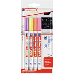 Edding 4085 Neon Set chalk marker Bullet Orange, Pink, Purple, Yellow 4 pc(s)