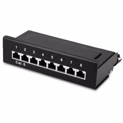 8 Port Patch Panel - RJ45 Cat6 Shielded Network Splitter Panel with Ground Wire - Includes Screws and Dowels for Wall Mount I ...