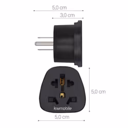 Travel Adapter USA Type B (Pack of 2) - Universal Plug Adaptor - UK to US, Canada, Mexico, Cuba, Jamaica, Peru, Thailand and More - Black