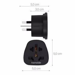 Travel Adapter Australia Type I (Pack of 2) - Universal Plug Adaptor - UK to Australia, China, New Zealand, Papua New Guinea and More - Black