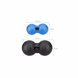 2x Peanut duo massage ball - In 2 sizes self-massage duo ball fascia ball set - Trigger point massage ball - Fascia balls black blue