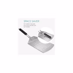 Stainless Steel Pizza Peel - Pizza Paddle with Folding Handle for Indoor/Outdoor Kitchen Oven Grill Gourmet Pizza Bread Baking 46 x 18 cm