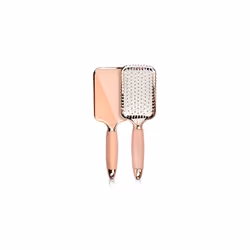 Navaris Paddle Brush Large Detangling Styling Hairbrush for All Hair Types with Conforming Comfort Gel Handle Metallic Rose G ...