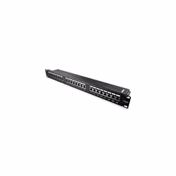 24 Port Cat6 Patch Panel - 19 Inch Cat 6 Network Patch Panel Mountable Rack RJ45 Ethernet Hub with Cable Management Bar and A ...