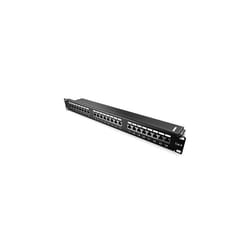 24 Port Cat6 Patch Panel - 19 Inch Cat 6 Network Patch Panel Mountable Rack RJ45 Ethernet Hub with Cable Management Bar and Accessories
