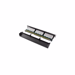 24 Port Cat6 Patch Panel - 19 Inch Cat 6 Network Patch Panel Mountable Rack RJ45 Ethernet Hub with Cable Management Bar and Accessories