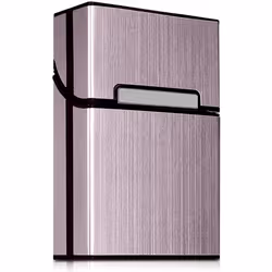 kwmobile Cigarette Case Box Holder - Aluminum Case for Cigarettes with Magnetic Flip Top Closure - Rose Gold