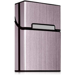 kwmobile Cigarette Case Box Holder - Aluminum Case for Cigarettes with Magnetic Flip Top Closure - Rose Gold