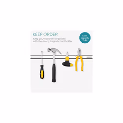 Navaris Set of 3 Magnetic Tool Holder Rack - 24 Inch Heavy Duty Garage Wall Holder Strip for Tools - Tool Bar with Magnet for Screwdriver, Wrench
