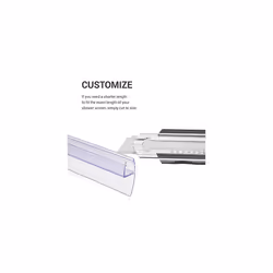 Shower Screen Door Seal - Replacement PVC Splash Guard Seal Strip for 8mm Glass Shower Door with 180 Degree Fin Seal -