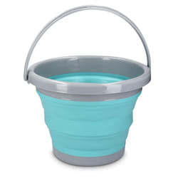 Collapsible Bucket 5L - Folding Pail for Camping, Beach, Gardening, Fishing, Water, Washing, Laundry, Cleaning, Travelling - Blue
