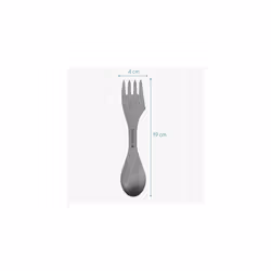 Navaris Titanium Spork Camping Utensil - 3-in-1 Fork, Spoon, Knife Cutlery Combo - Lightweight Metal Silverware for Backpacking, Hiking, Outdoors